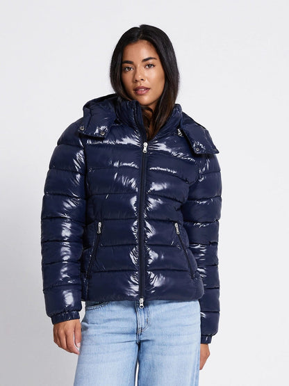 BELORA Emma cropped puffer jacket in navy