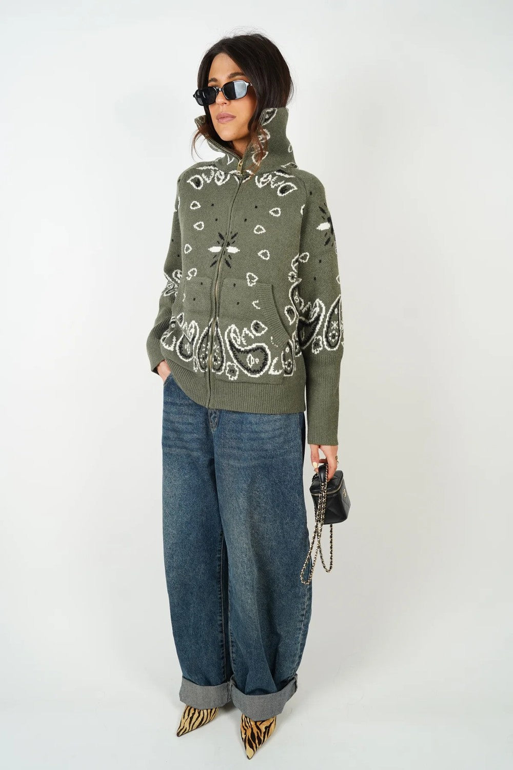 BELORA Eva cardigan olive